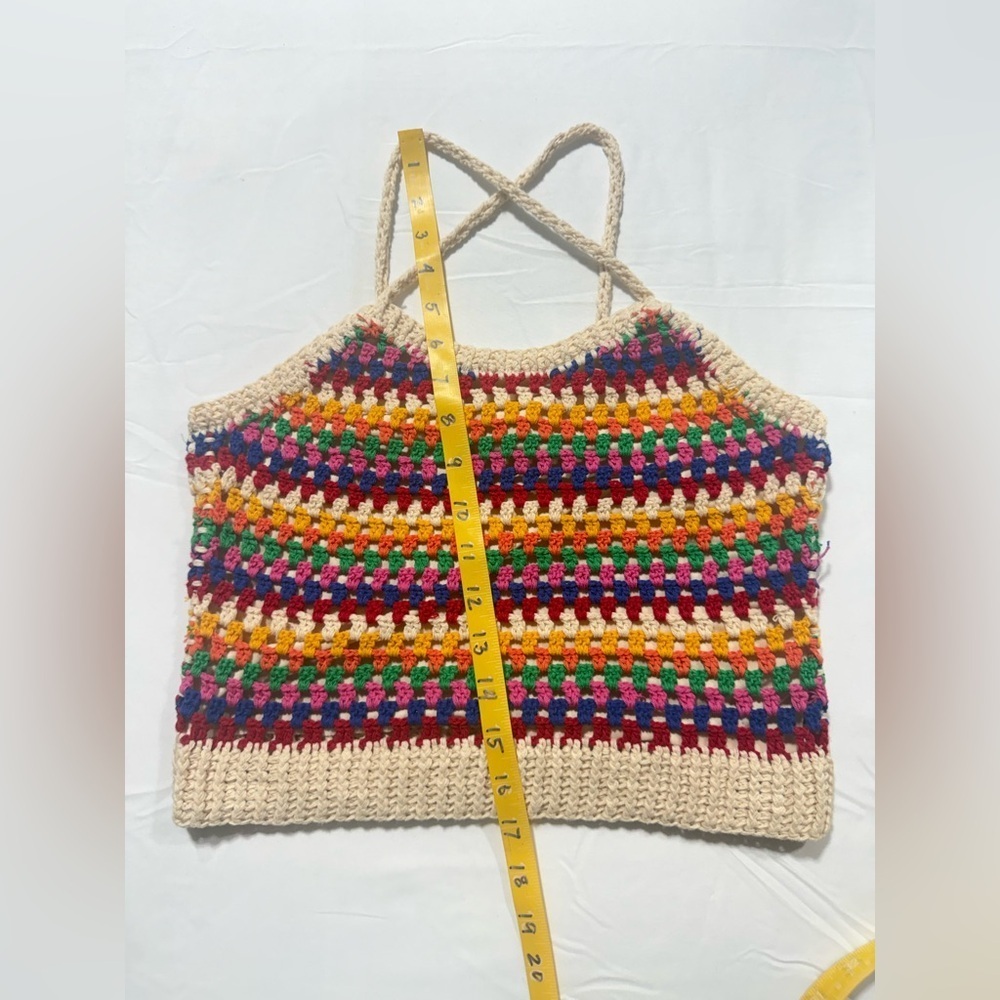 A FATHER'S LOVE Multicolor Crochet Halter Top size S - Picture 13 of 13